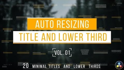 Auto Resizing Titles Lower Thirds Vol.01 DaVinci Resolve Templates