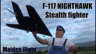 F-117 Stealth Fighter Nighthawk Sky Flight Hobby 6CH 70mm EDF Jet 4S Maiden flight