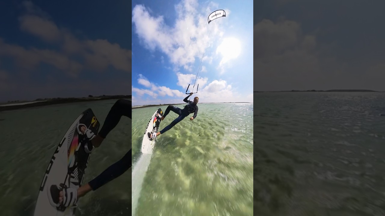 One handed moon slide to wrapped / kiteboarding