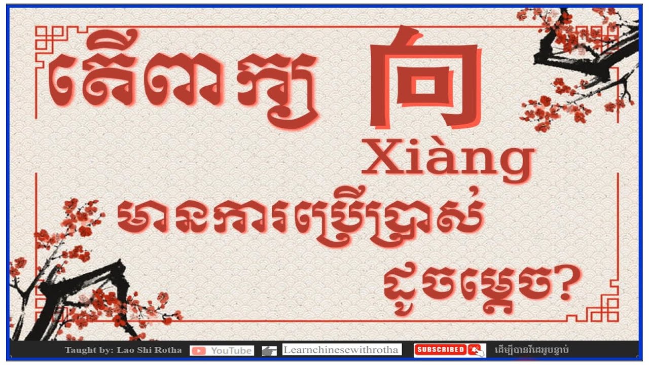 តើពាក្យ向xiàngមានការប្រើប្រាស់យ៉ាងដូចម្តេច?​ #学中文 #studychinese #រៀនចិន #reanchen #hsk4 #hsk5 #study