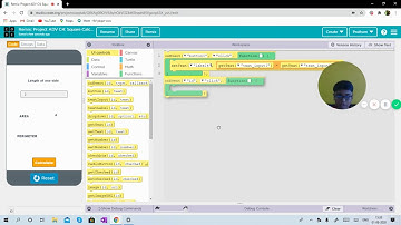 How to make an app to calculate the area and perimeter of a square.