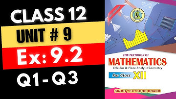 Class 12th Math Exercise 9.2 (Q1 to Q3) Ch 9 | CONIC SECTION PARABOLA | XII-Math NEW BOOK