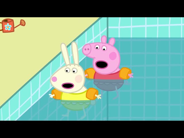 Peppa Pig And Rebecca Rabbit Go Swimming 🏊 @Peppa Pig - Official Channel ​ class=