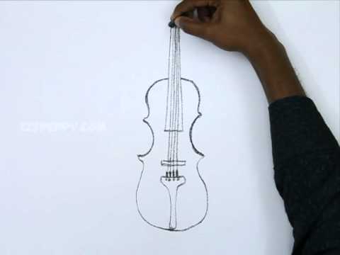 How to Draw a Violin - YouTube