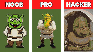 NOOB VS PRO VS HACKER Minecraft Pixel art 💥 Shrek
