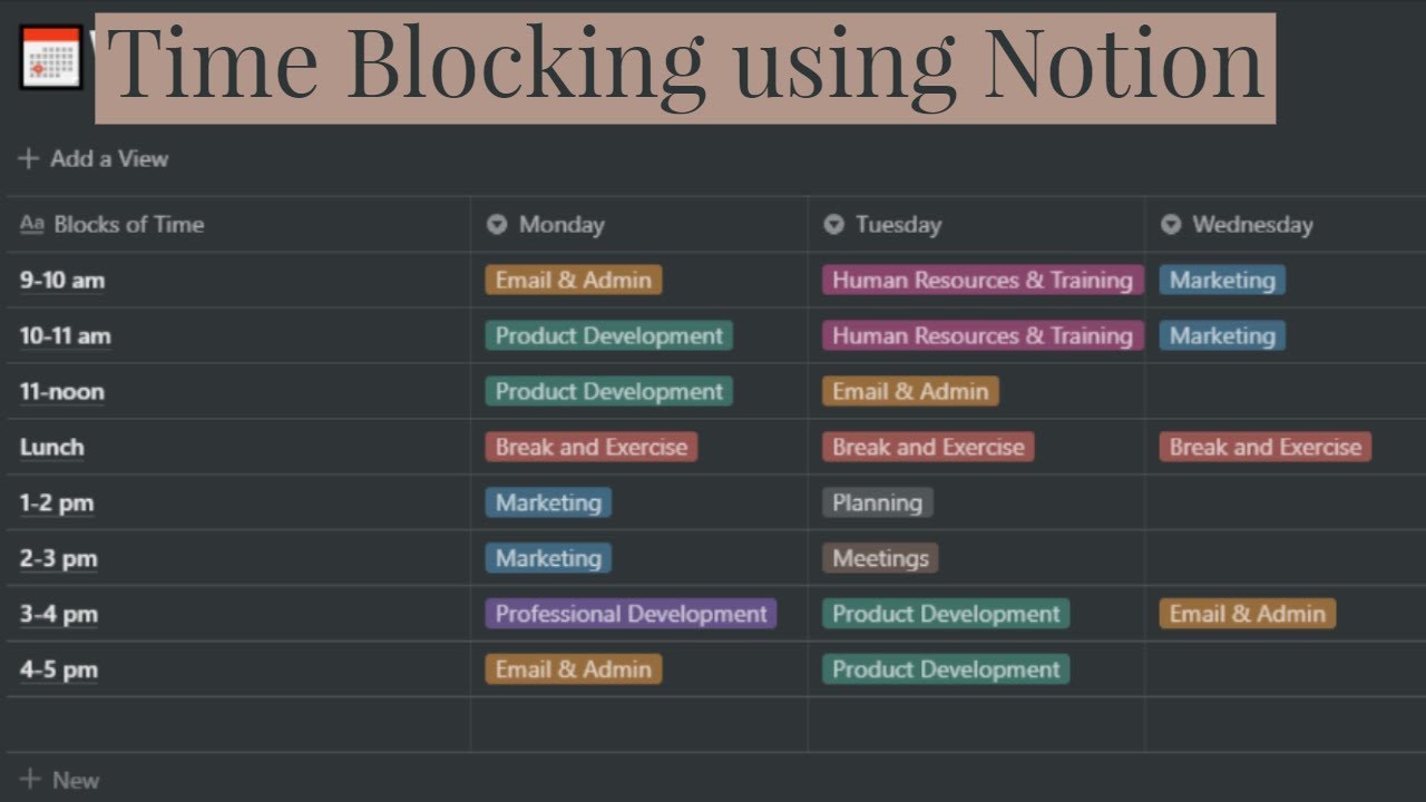 Time Blocking Template Using Notion YouTube