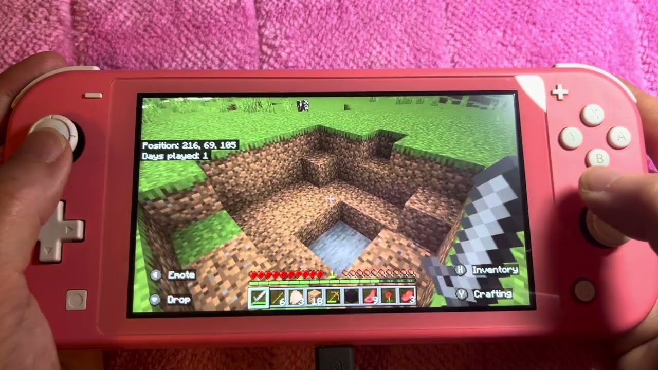 Minecraft Nintendo Switch Lite Gameplay - YouTube