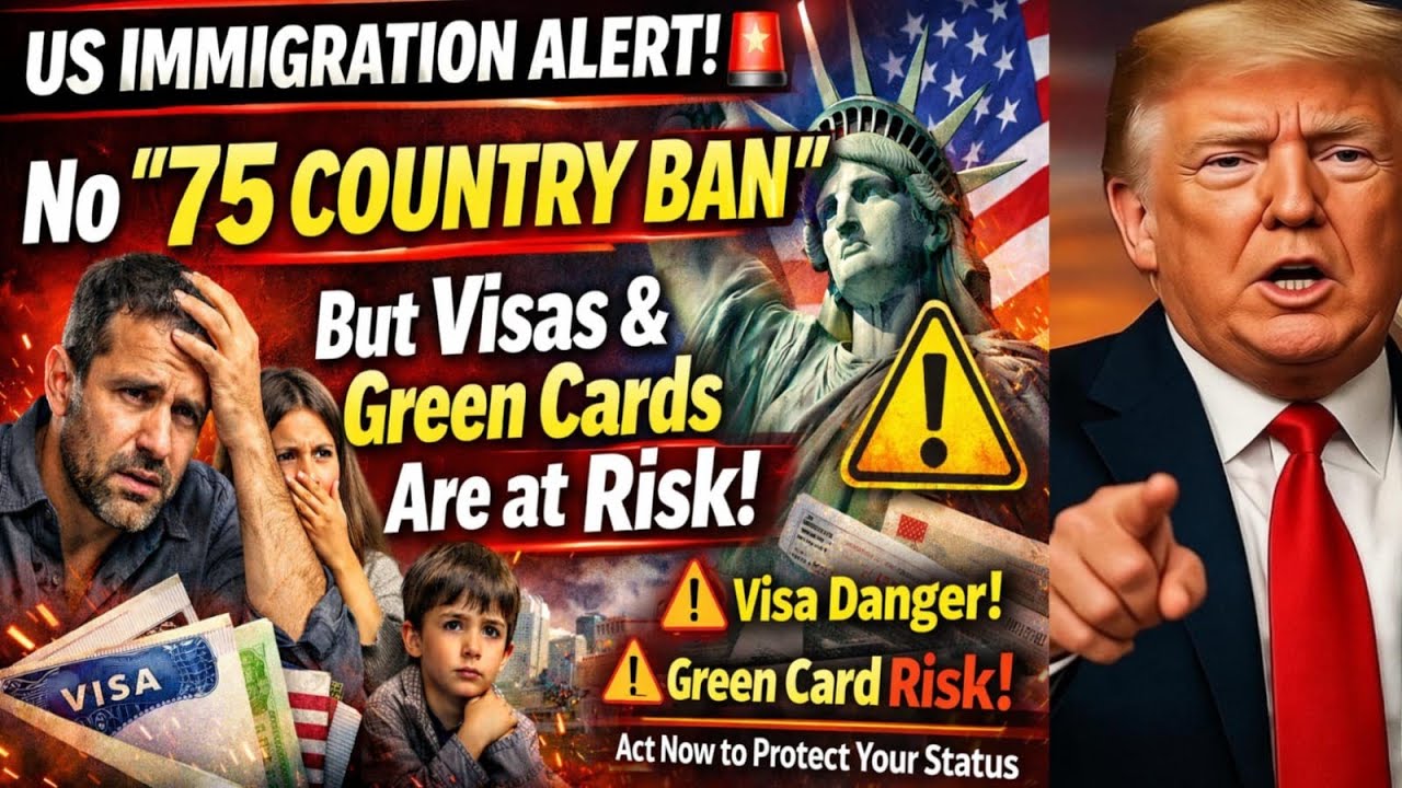 🚨 US Immigration ALERT: No “75 Country Ban” – But Visas & Green Cards Are Now at Risk!