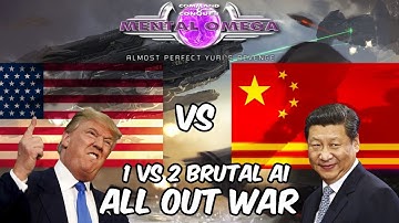 China vs USA All Out War Brutal AI - C&C Red Alert 2 Mental Omega Mod