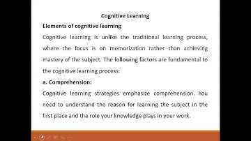 Cognitive Learning,- Organisational Behaviour (OB) BBM, LMS, 2nd Sem, Ranjitha B.R, Assistant Prof.