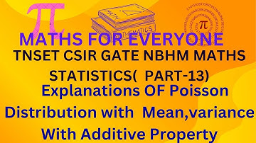 TNSET STATISTICS/ KERALA SET Maths/ Full Explanations about Poisson distribution whose mean variance