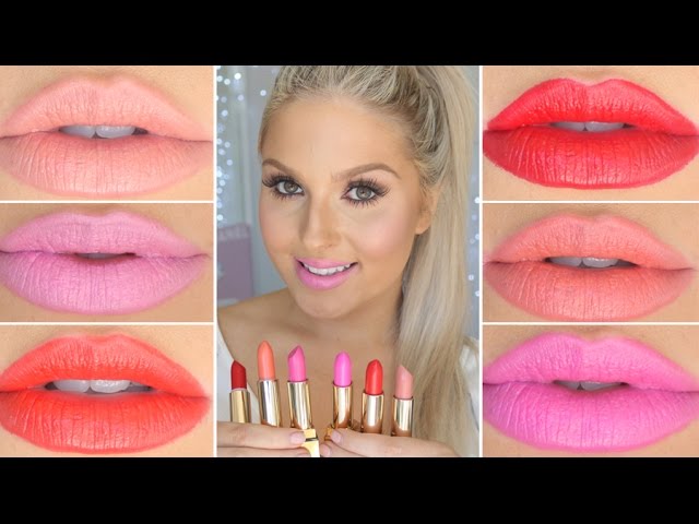 YSL Rouge Pur Couture Lipstick Collection ♡ Lip Swatches & Review - YouTube