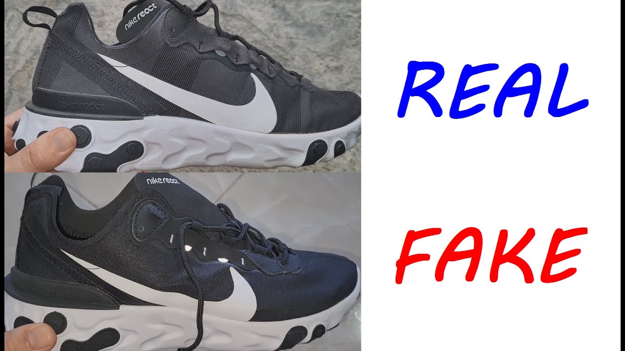 Nike React real vs fake. How to spot fake Nike react element 55 sneakers -  YouTube