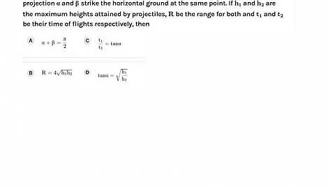 Two particles projected from the same point with same speed u at angle of projection alpha and beta