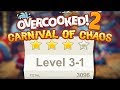 Overcooked 2. Carnival of Chaos. Level 3-1. 4 stars. Co-op