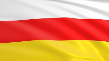 Flag of Republic of South Ossetia Flag of the State of Alania waving in the wind - Flag animation