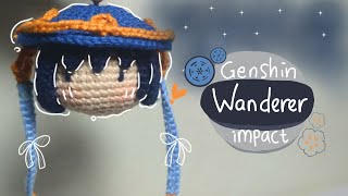 Wanderer genshin impact crochet keychain amigurumi wanderer genshin crochet scaramouche tutorial