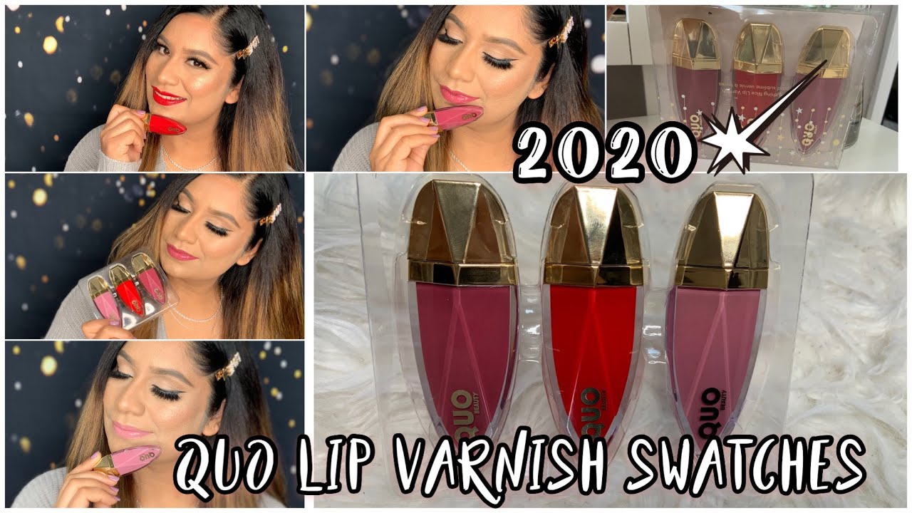 Quo Lip Varnish Liquid Lipsticks 2020 Holidays Kit Swatches Review Canada Quo Makeup