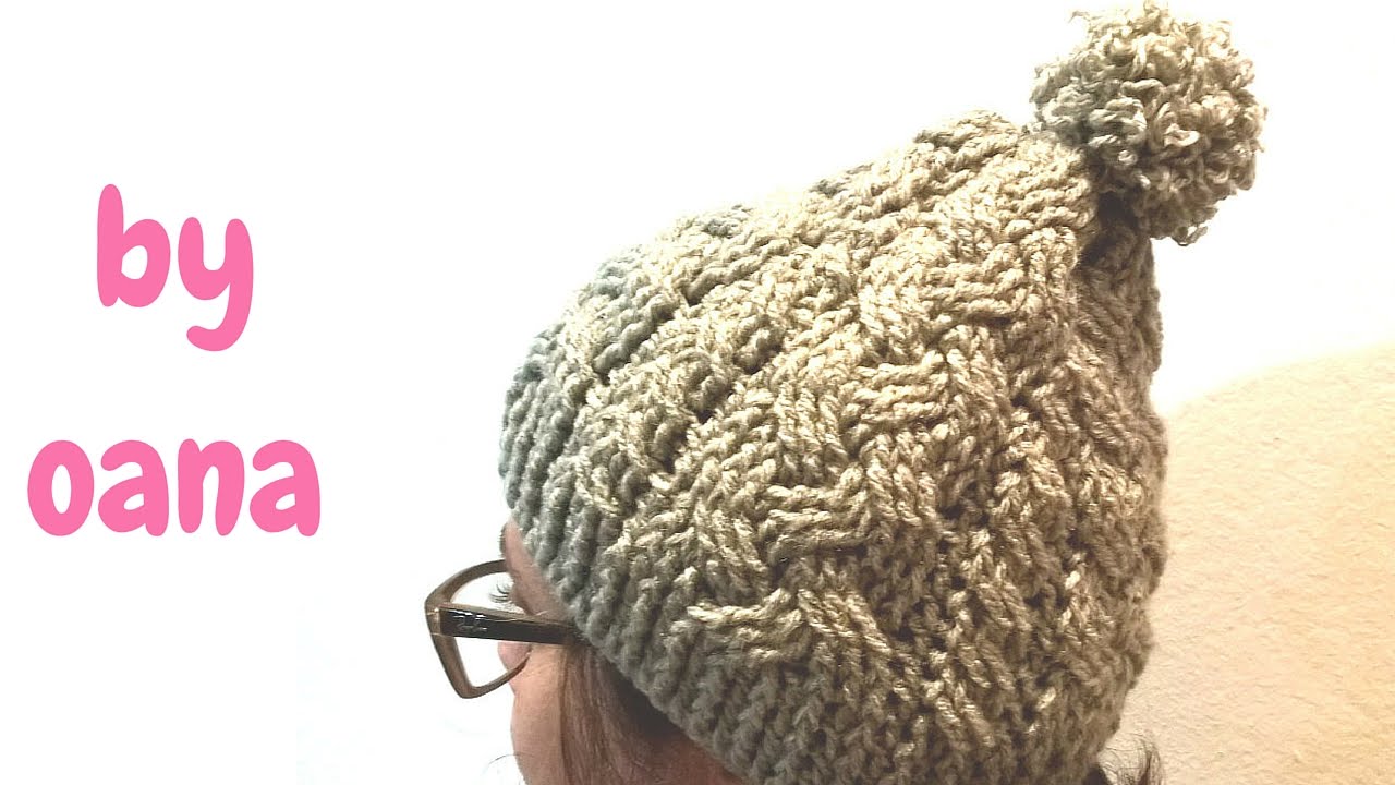 cappello con il punto treccia - YouTube