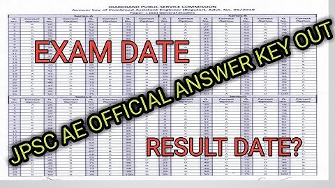 JPSC AE OFFICIAL ANSWER KEY OUT||CIVIL ENGINEERING||MECHANICAL ENGINEERING