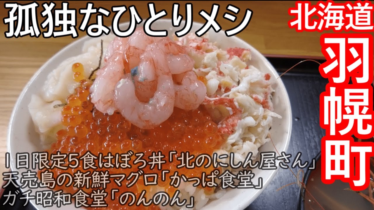TDSL264 北のにしん屋さんの1日限定5食はぼろ丼 天売島の絶品マグロ激渋「かっぱ食堂」ガチ昭和食堂「のんのん」The diary of solitary life 264@Town Haboro