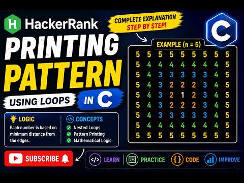 HackerRank Printing Pattern Using Loops in C | Pattern Program in C | Beginner Friendly