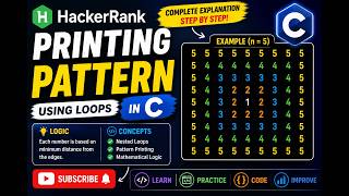 HackerRank Printing Pattern Using Loops in C | Pattern Program in C | Beginner Friendly