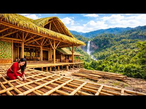 The house burned down, talented woman rebuilt a bamboo house in a better place. | by @lythivien