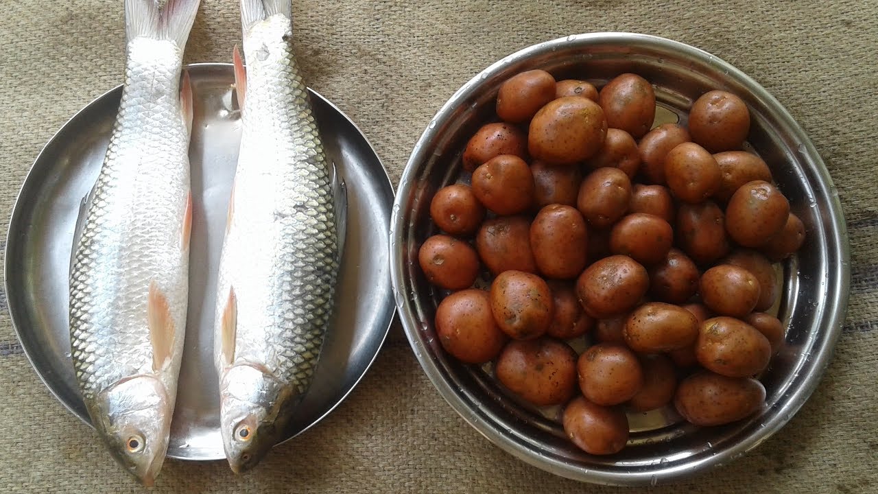 Grass Carp and Potato Curry Recipe Village Style Prepared By Street Village Food YouTube