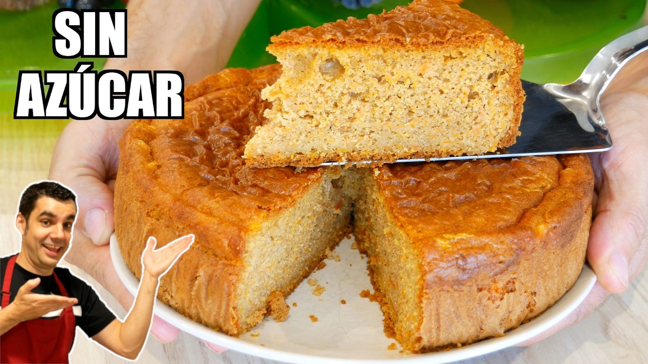 🥕 ¡BIZCOCHO DE ZANAHORIA SIN AZÚCAR más FÁCIL y RICO que verás! 😍