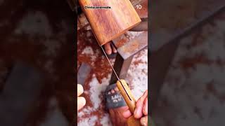 The process of smoothing wood crafts with unique tools #shorts
