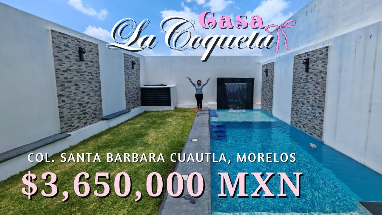 🏡CASA LA COQUETA en VENTA🎀 con Alberca y Escriturada‼️ Col Santa Barbara CUAUTLA MORELOS📍