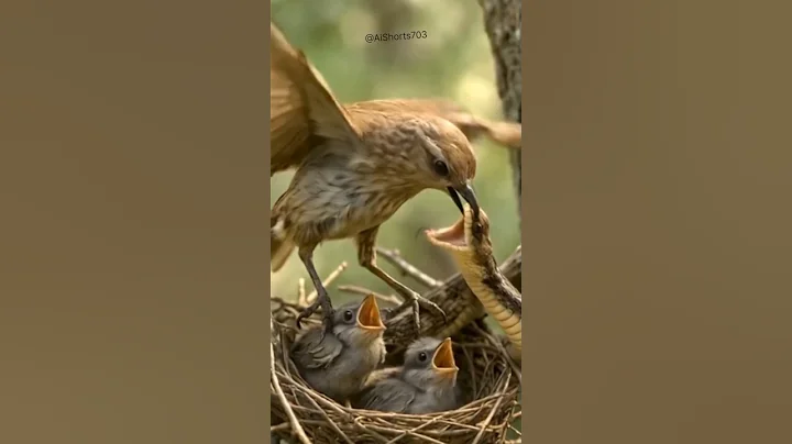 Bird vs Snake 🦜vs🐍 Ai Shorts #birds #nature #wildlife