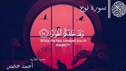 سورة نوح بصوت القارئ أحمد خضر