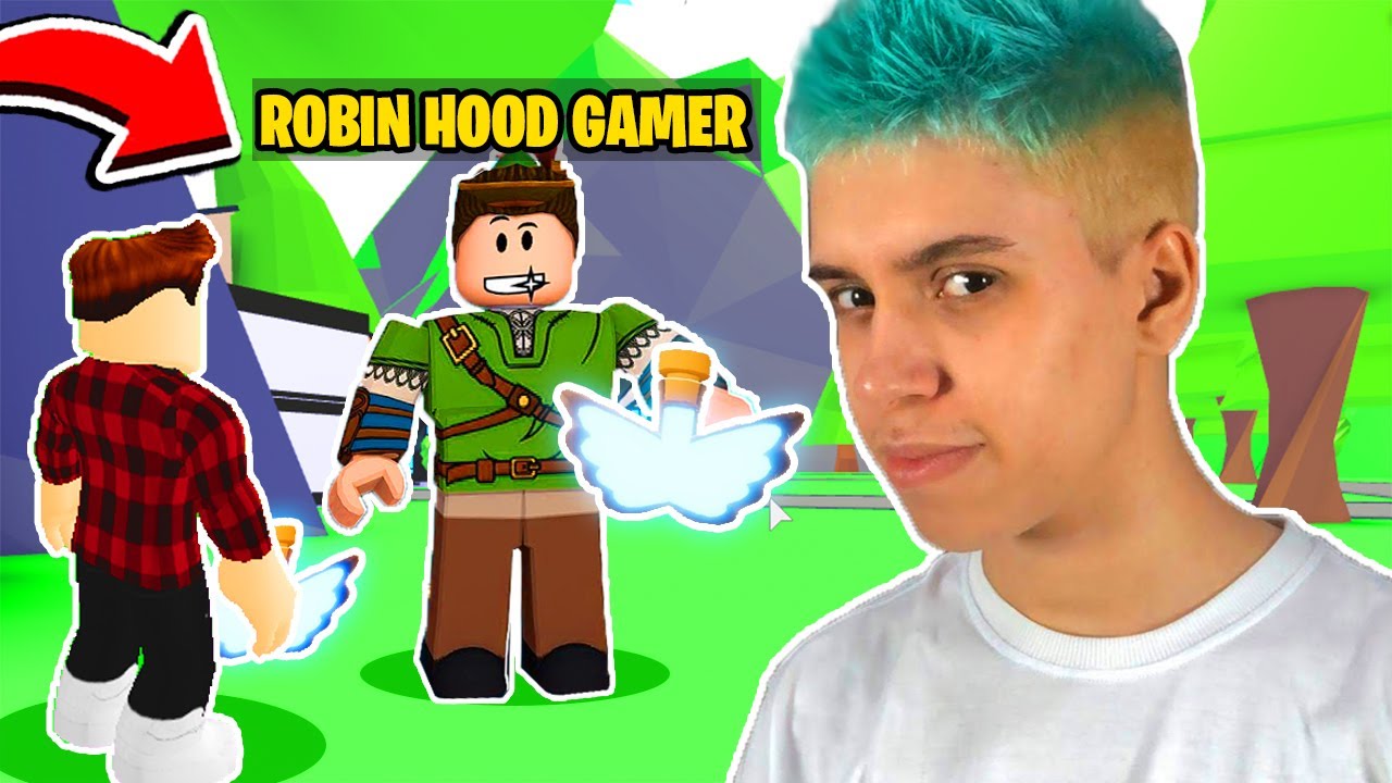 Encontrei O Robin Hood Gamer E Ganhei Pocao De Voar No Adopt Me Roblox Youtube - jogando com o robin hood roblox prision life