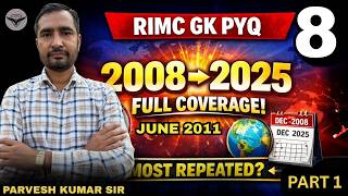 RIMC GK PYQ Marathon 2008–2025 | Must Solve Before Exam part 7⚡ #RIMC2026 #GKSeries #SainikSchool