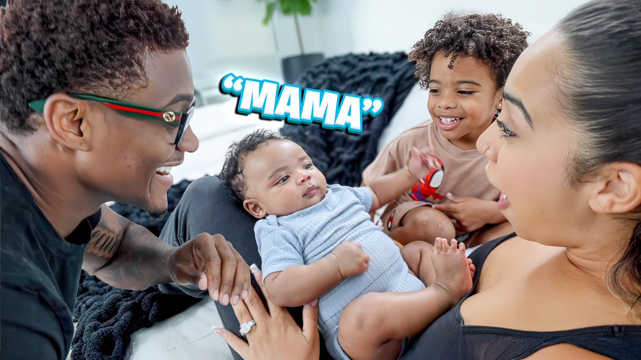 BABY SECURE SAYS HIS FIRST WORDS AT 2 MONTHS OLD! *Too Cute*