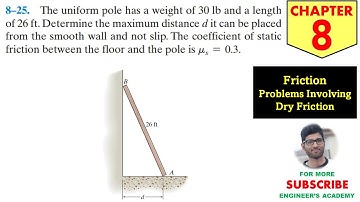 8-25 Friction - Chapter 8 | Hibbeler Statics 14th ed | Engineers Academy