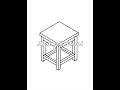 How to draw an isometric small stool