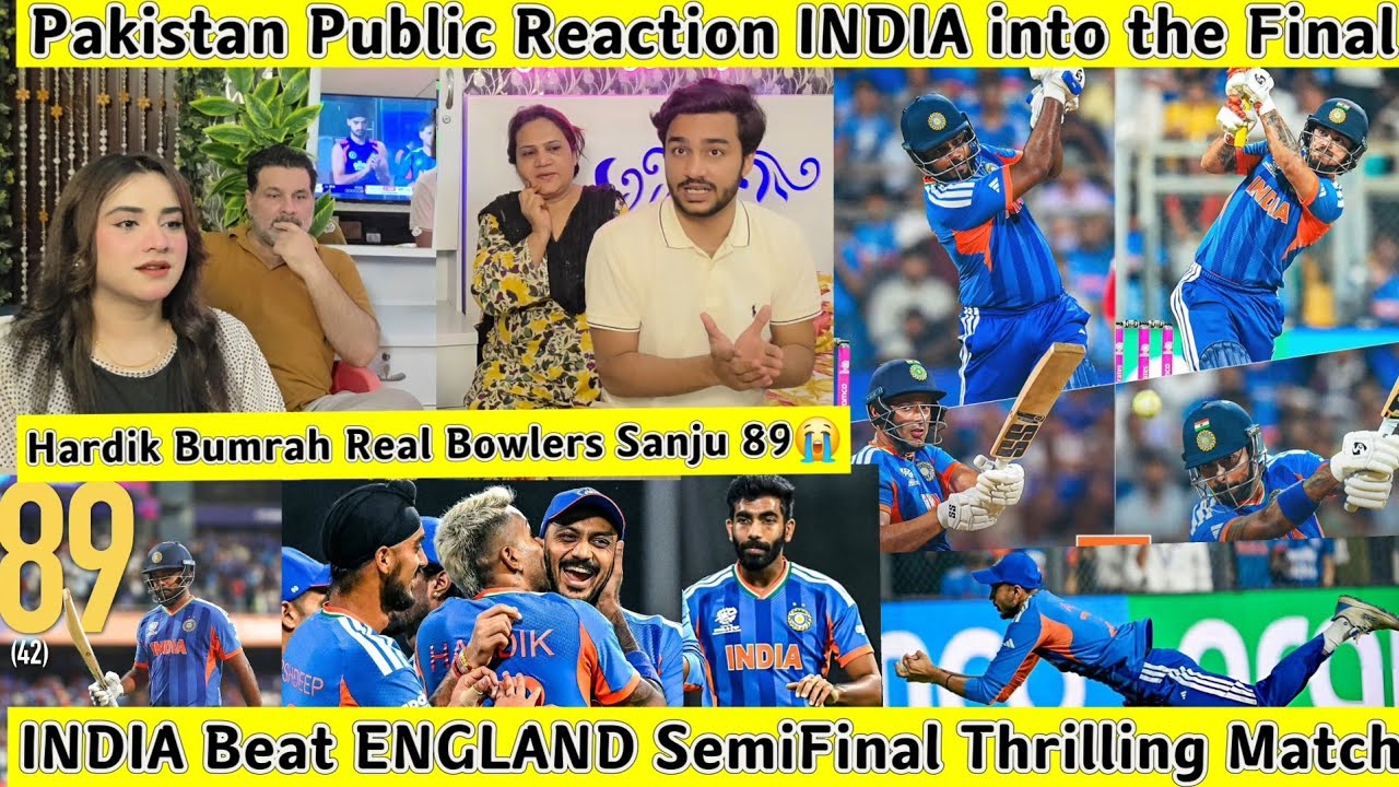 INDIA Beat ENGLAND SemiFinal Pakistan Public Reaction Sanju 89😱 Hardik Bumrah Real Clutch Player😭