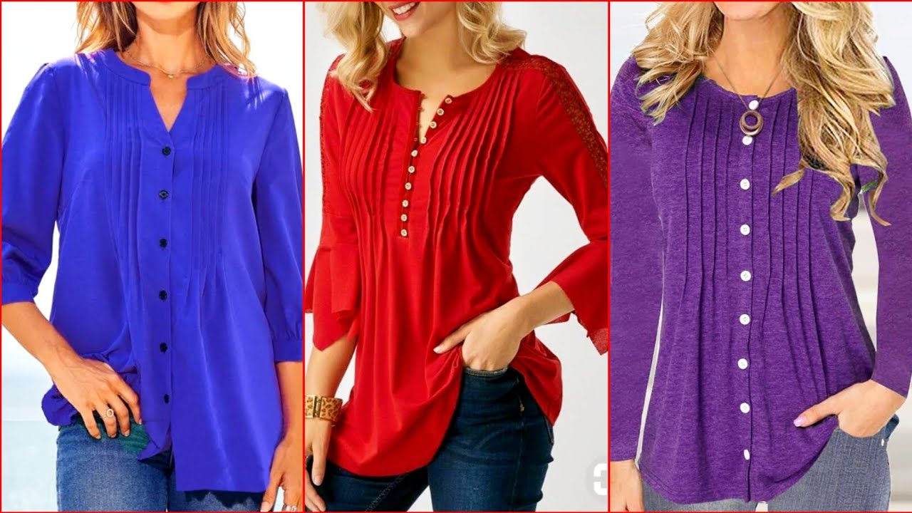 Top Trending And Stylish Ladies Plain Satin Colourful Blouse Collection ...