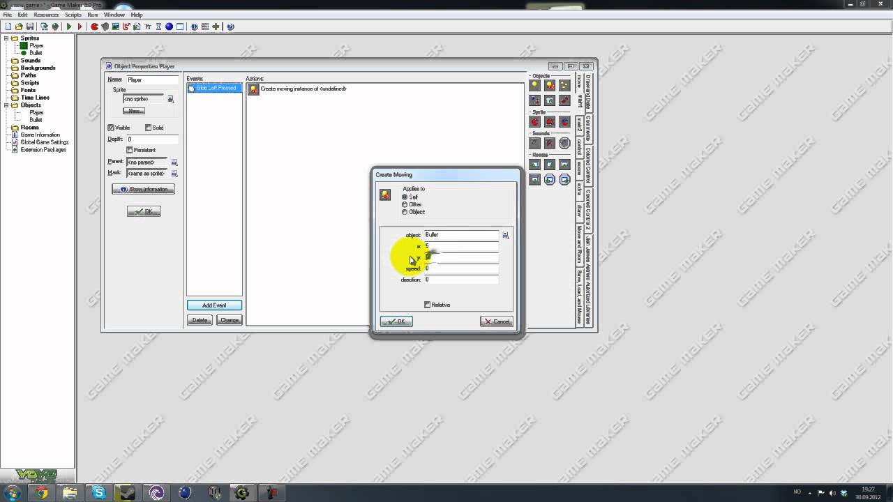 Gamemaker 8 Tutorial your first top down shooter (How to add shooting ...