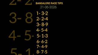 Bangalore Race Tips 🔥| 21-06-2026 | Today's Race Tips | Horse Racing | Free 🤩|