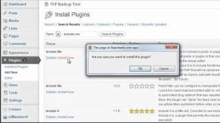How to Install Include Me Wordpress Plugin screenshot 1
