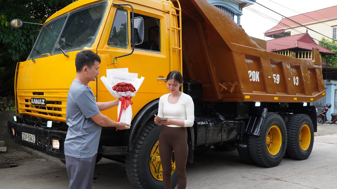 Genius girl's challenge: Completely restore KAMAZ dump truck (17000KG) to sell to mineral mine owner