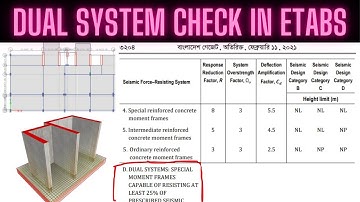 Dual System check in ETABS || Frames Capable at least 25% of Prescribed Seismic force ||