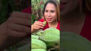 Beautiful girl eating banana so spicy#shorts