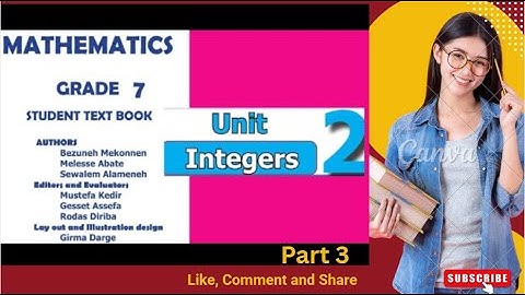 Grade 7 Mathematics Unit 2 #Part 3 #Comparing & Ordering Integers, #Successor & Predecessor