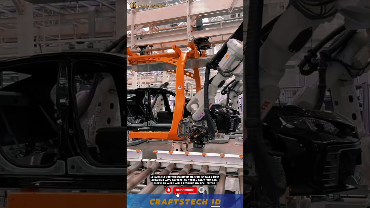 Handheld Tire Installation Machine | Fast Car Tire Mounting Process 