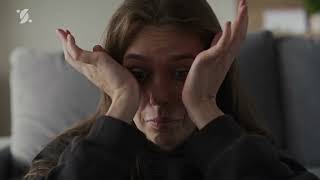 A woman feels a stomachache
